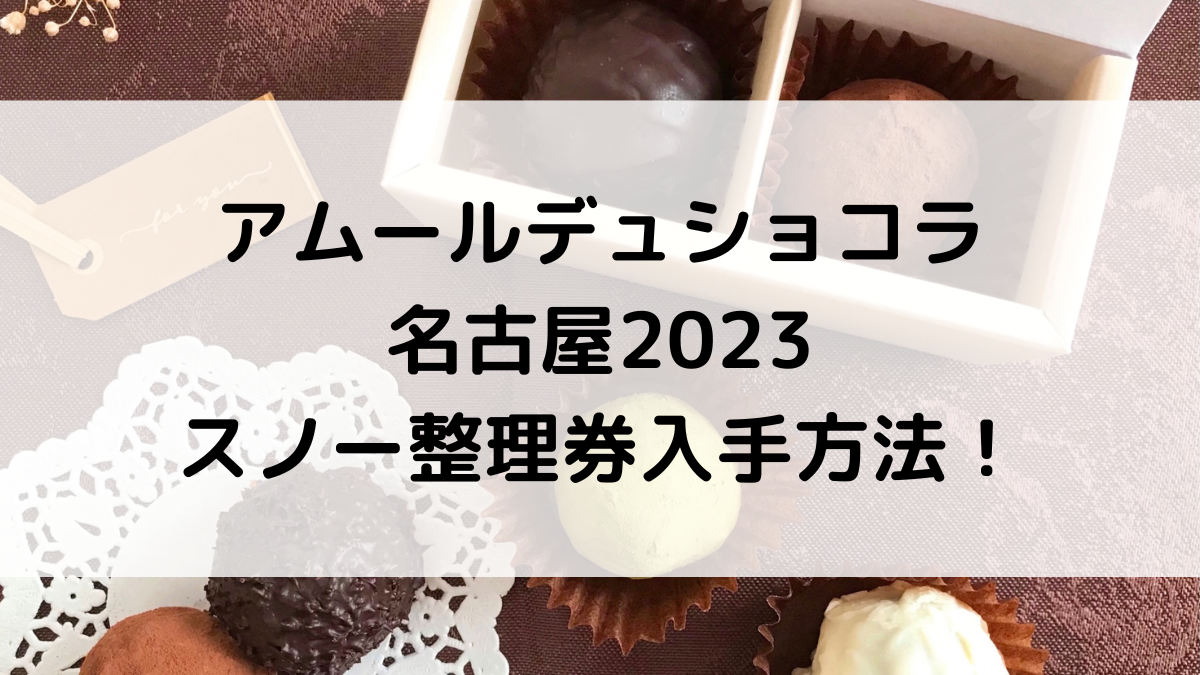 アムールデュショコラ名古屋2023スノーSNOWS整理券入手方法！オンラインは売り切れ？