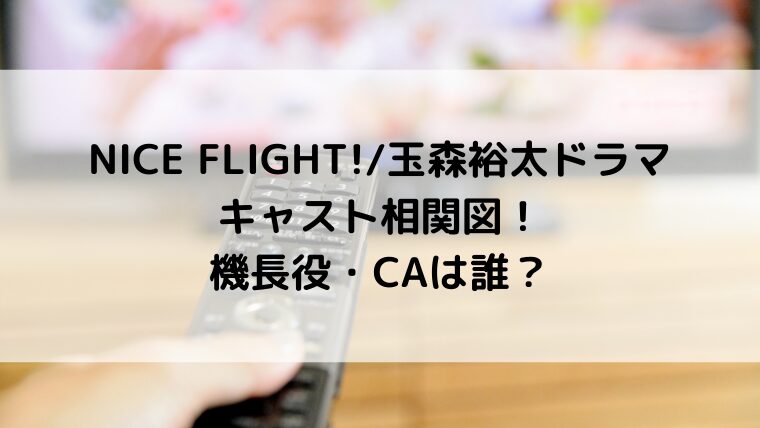 NICEFLIGHT!玉森裕太ドラマのキャスト相関図！機長役・CAは誰？