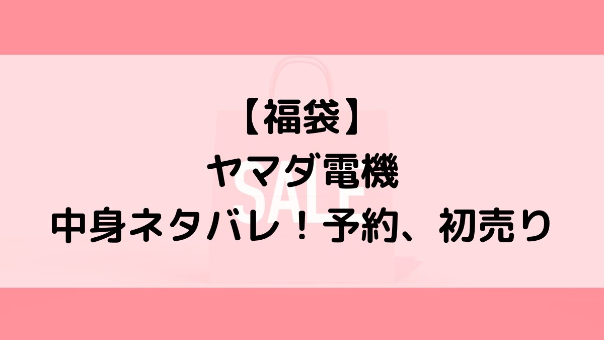 ヤマダ電機福袋おもちゃやパソコンの中身ネタバレ！ネット予約、初売りいつから？