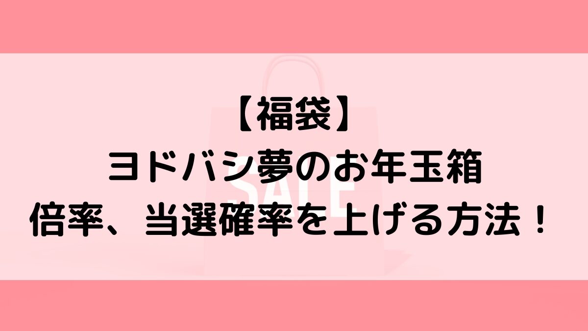 ヨドバシ夢のお年玉箱福袋の倍率は？当選確率を上げる方法も！