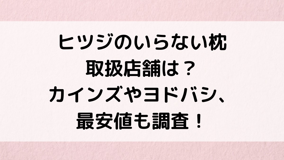 ヒツジのいらない枕の取扱店舗は？カインズ店頭、ヨドバシどこで売ってるのか、最安値も調査！