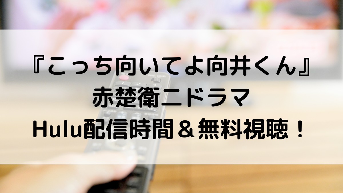 こっち向いてよ向井くん/ドラマHulu配信時間＆無料で見逃し動画を見る方法！再放送も調査！